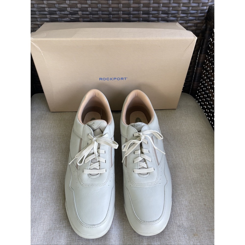 Rockport ProWalker Size 14 M7102 Beige Men Oxford Tennis Sneaker Leather Shoes